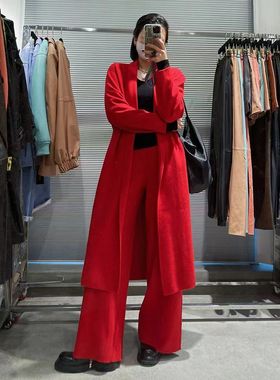 微默契正品K牌KIYUGINA加厚针织羊绒羊毛针织大衣中长款外套