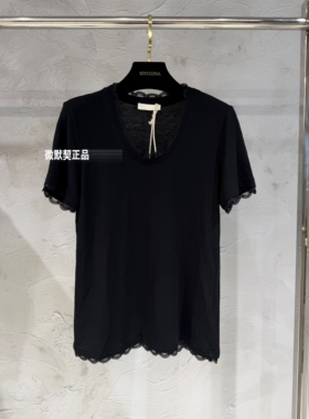 微默契正品K牌KIYUGINA蕾丝拼接短袖T恤30201