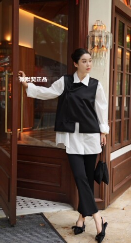 微默契正品K牌KIYUGINA醋酸面料新中式马甲短外套