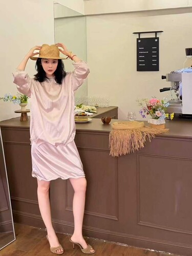 微默契正品K牌KIYUGINA高端定制丝质宽松衬衣裙子套装分开拍