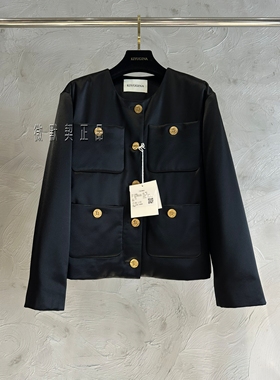 微默契正品K牌KIYUGINA醋酸面料金扣小香风棉服短外套29486