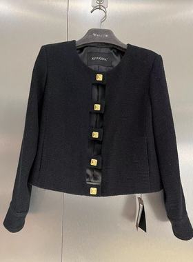断码福利微默契正品K牌KIYUGINA金扣小香风短外套