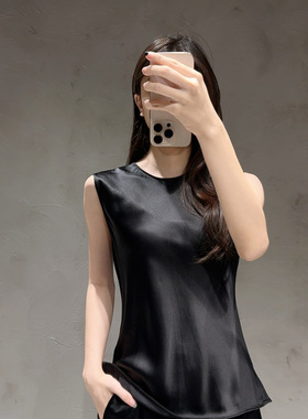 微默契正品K牌KIYUGINA真丝百搭背心上衣27058