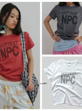 特价韩国代购SCULPTOR 26夏Hottest NPC Tee 最热门的NPC 短袖T恤