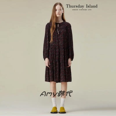 Amy韩国代购[Thursday Island] 长袖碎花连衣裙 T236MOP163W