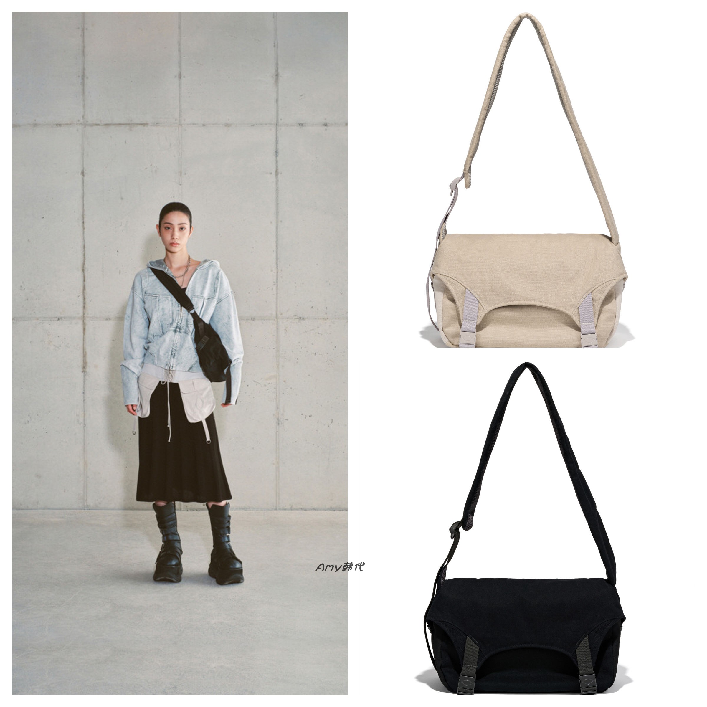 25新款韩国设计师品牌 mschf OXFORD MAIL BAG邮差包2色