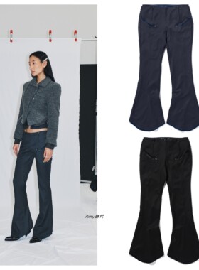 特价 韩国代购 mschf CONTOUR WEAVE PANTS低腰喇叭裤休闲裤