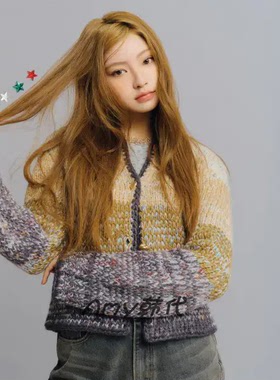 KiiiKiii同款 韩代Thursday Island 25款拼色针织开衫T256MCD905W