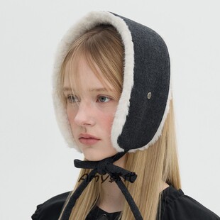 Amy韩国官网代购25秋冬Brown hat Miu Ear Muffler毛绒护耳包头带