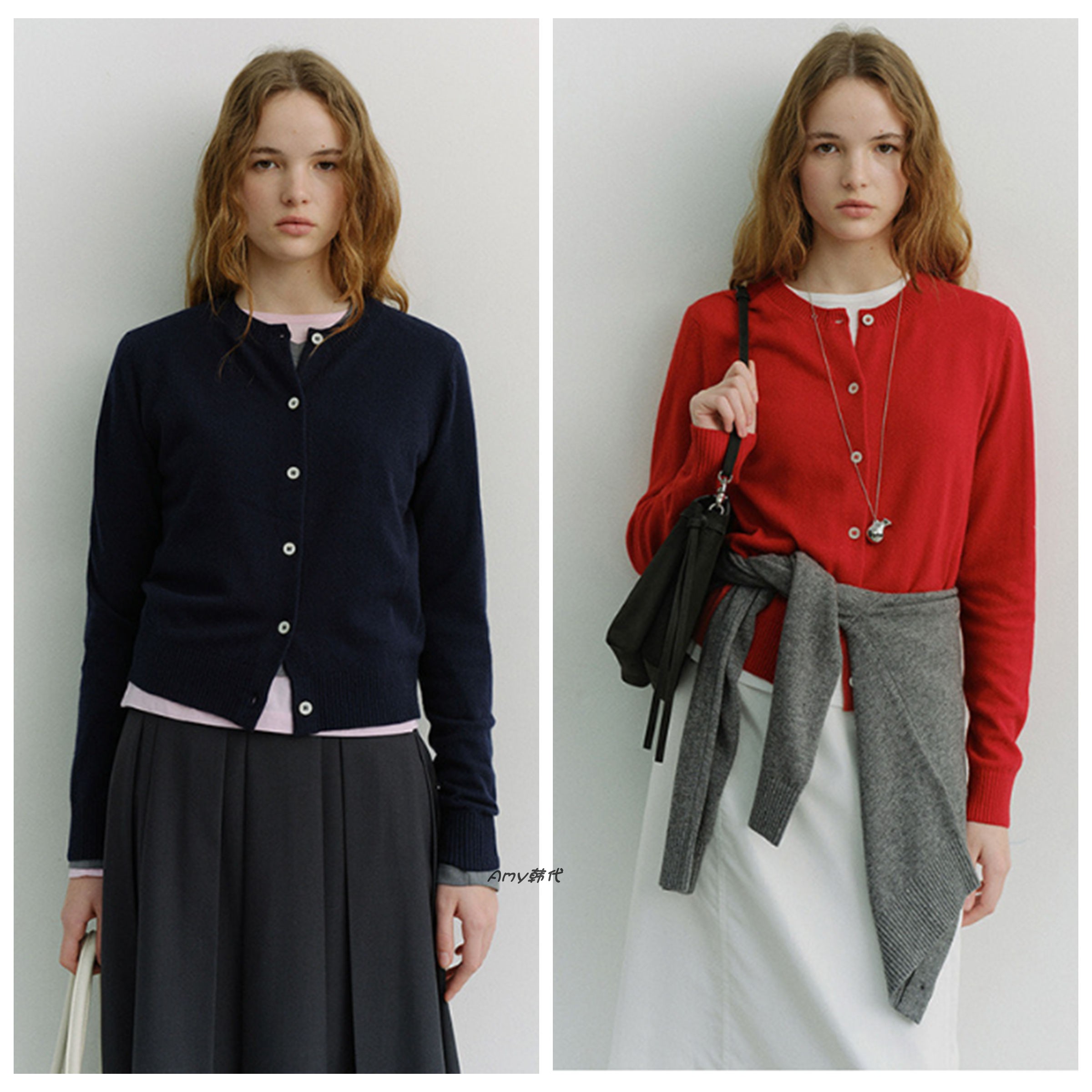 折扣韩国代购26春款DUNST ESSENTIAL CREWNECK基本款圆领针织开衫