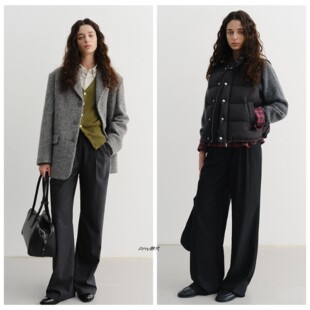 特 韩国直邮25秋冬DUNST DOUBLE PLEATED 百搭皱褶西装休闲裤