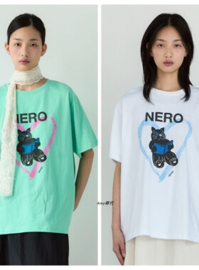 SIENNE韩国代购26春款 Big Nero T-shirt宽松圆领短袖T恤