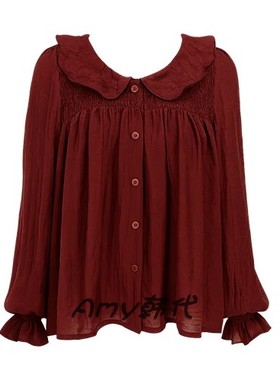 特价~Amy韩国代购 LECCOVE 甜美荷叶边衬衫2色LC61D9BL544X