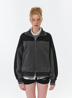 Amy韩国代购GROVE 25FW 拼色拉链夹克外套ROMI TRACK JUMPER