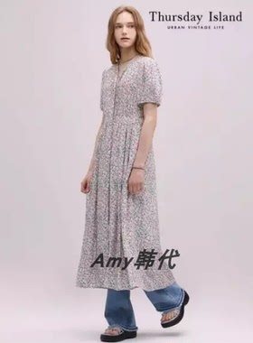 Amy韩国代购[Thursday Island]花之全开长款连衣裙(T244MOP247W)
