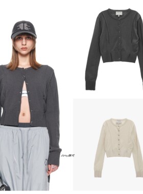 限时折！ Amy韩国代购Matin Kim PINTUCK POINT KNIT短款针织开衫