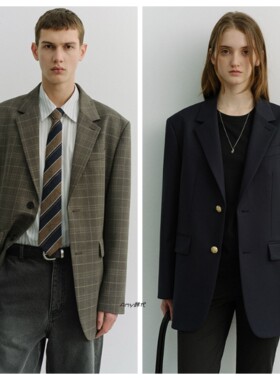 Amy韩国代购26春款DUNST BUTTON WOOL BLAZER 男女款羊毛西装4色