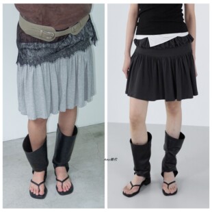 Amy韩国设计师品牌cerric 26夏皱褶半身裙Fluid Shirring Skirt