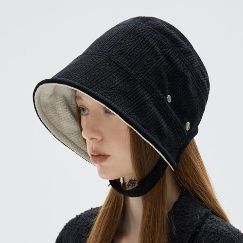 韩国代26秋冬Brown hat Rocha Velvet Lace Bonnet丝绒蕾丝侍女帽