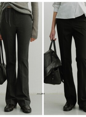 韩国代购26春款DUNST SEMI BOOT-CUT SLIM SLACKS修身显瘦休闲裤