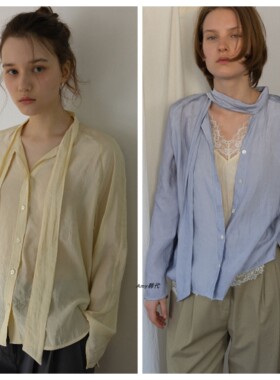 SIENNE韩国代购26春款Cecile Tie Blouse 系带长袖衬衫