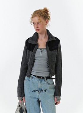 Amy韩国代购GROVE 25FW 针织外套RIO KNIT TURTLENECK JACKET