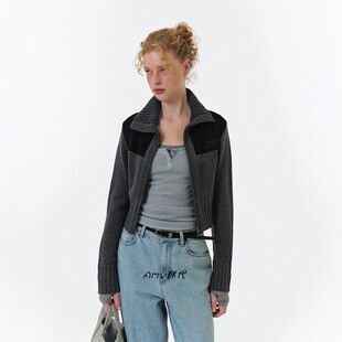 Amy韩国代购GROVE 25FW 针织外套RIO KNIT TURTLENECK JACKET