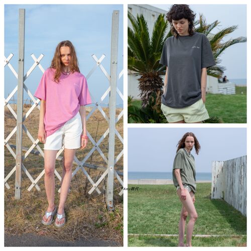 折扣韩国代购Matin Kim VINTAGE WASHED LOGO TOP复古水洗标志T恤
