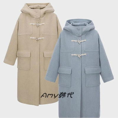Amy韩国代购[Thursday Island] 连帽长款大衣T238MCT634W
