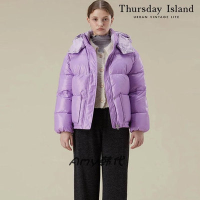 Amy韩国代购[Thursday Island]刺绣点缀连帽羽绒服2色T238MDJ232W