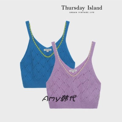 Amy韩国代购[Thursday Island] 毛衣背心 吊带 2色T236MVT132W