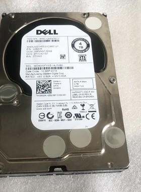 Dell/戴尔 4TB SATA 7200 3.5寸 0K20K WD4000FYYZ 企业级黑盘