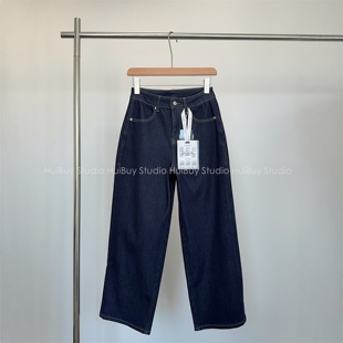 显瘦不挑人原色牛仔高腰宽松直筒九分裤 高阶牛仔裤 会buy实拍