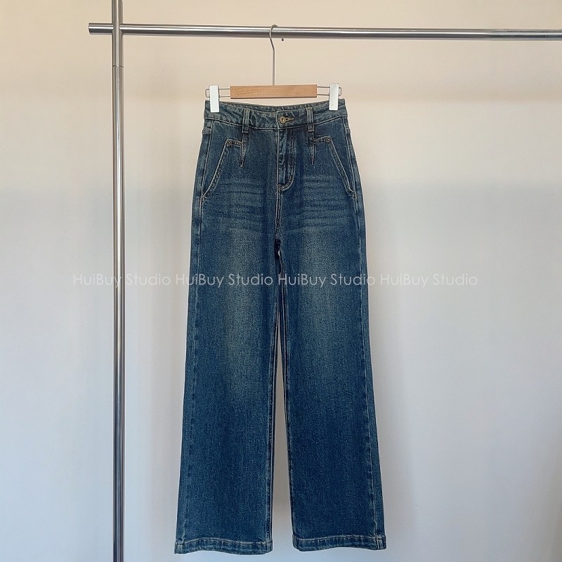 穿出超模腿！高腰窄版直筒微弹牛仔裤女宽松水洗磨白拖地长裤春新,女装/女士精品,牛仔裤,淘宝优惠券,粉丝福利购,淘宝优惠卷