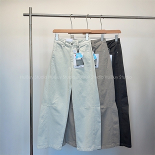 高腰弹力显瘦舒适牛仔阔腿裤 复古弯刀裤 大厂出 春 会buy实拍