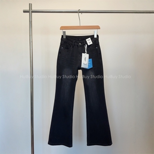 【会buy实拍】显瘦天花板~四面弹微喇牛仔小个子黑灰色喇叭裤26春