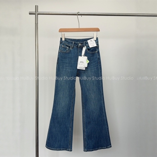 后口袋花刺绣四面弹牛仔裤 chao模腿 女休闲宽松秋新 会buy实拍