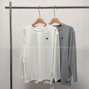 秋冬搭配神器加绒保暖舒适宽松长袖 百搭w T恤打底衫 会buy实拍