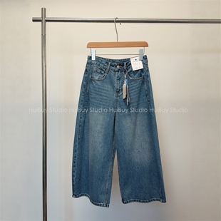 女春季 无弹挺阔感小个子八分裤 松弛慵懒弯刀牛仔裤 会buy实拍