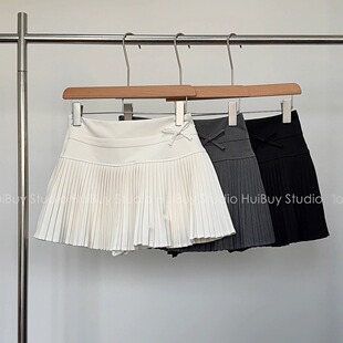 细百褶显瘦穿搭纯欲芭蕾风中高腰百褶短裙A字半身裙 会buy实拍