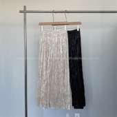 高阶款 会buy实拍 重磅钻石丝绒大摆A字裙半身裙秋冬褶皱裙长裙