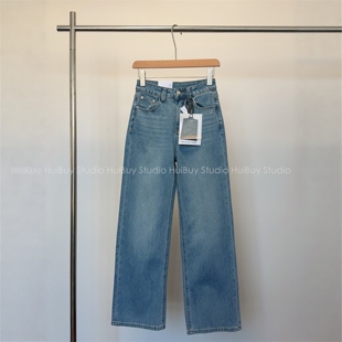 高腰显瘦显腿长阔腿裤 窄版 撒银工艺细闪直筒裤 春 会buy实拍