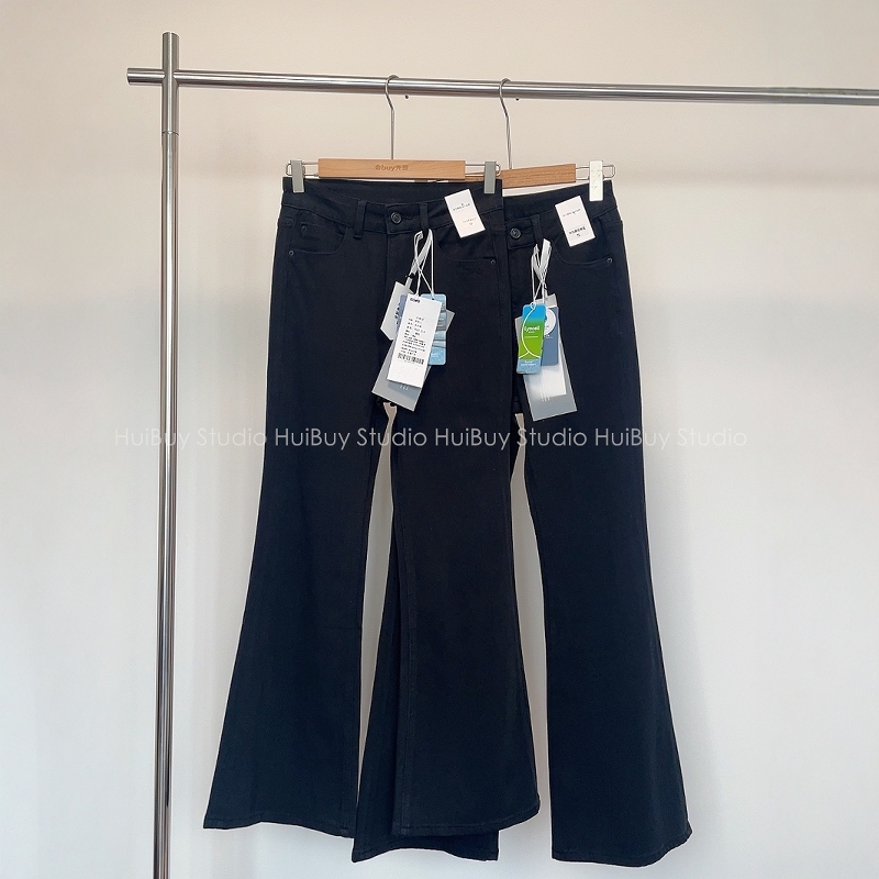 逆天长腿【奢簰御用/四面弹/莱赛尔环保棉牛仔】黑色微喇牛仔裤女