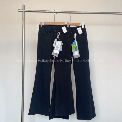 逆天长腿【奢簰御用/四面弹/莱赛尔环保棉牛仔】黑色微喇牛仔裤女