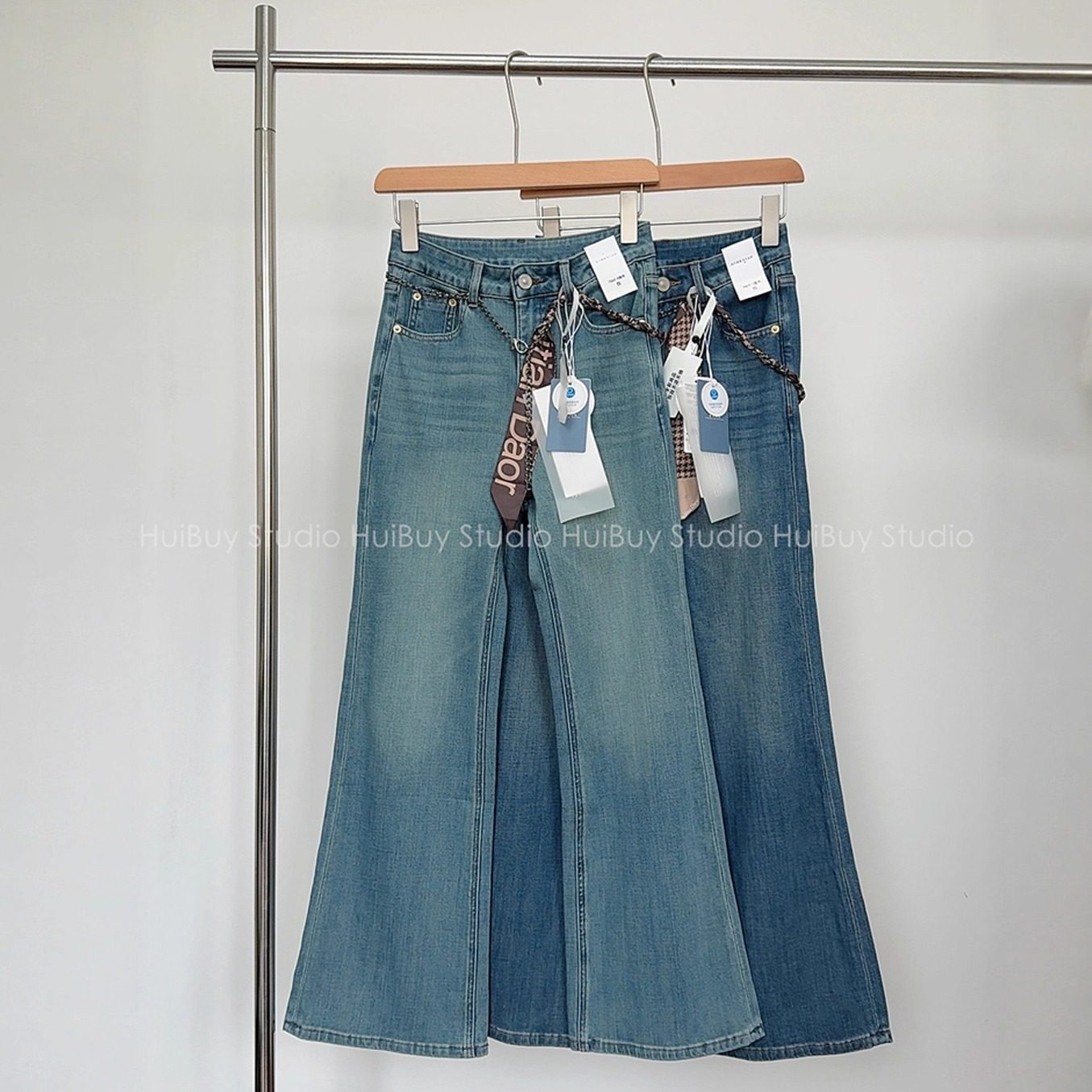 【会buy实拍】丝巾腰带 阔腿微喇牛仔裤四面弹高腰显瘦直筒长裤秋,女装/女士精品,牛仔裤,淘宝优惠券,粉丝福利购,淘宝优惠卷