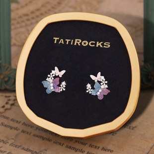 丹麦【设计师】Tatirocks彩蝶纷飞珍珠耳钉高级感轻奢女摆件耳环