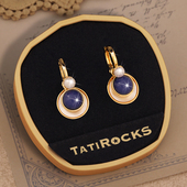 丹麦 Tatirocks撞色圆满珍珠耳钉高级感轻奢女摆件耳环 设计师