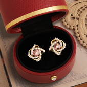 丹麦 Tatirocks小风车缠绕宝石珍珠耳钉高级感轻奢耳环 设计师