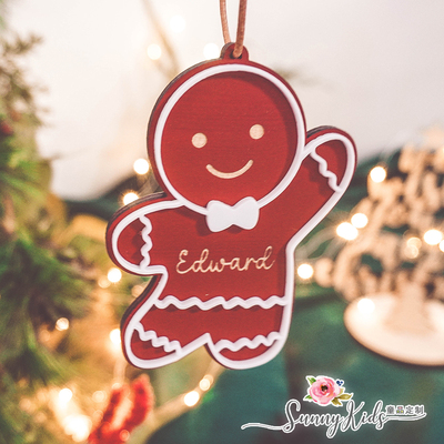 ins圣诞树装饰品名字定制企业年会亚克力姜饼人礼物节日布置挂件