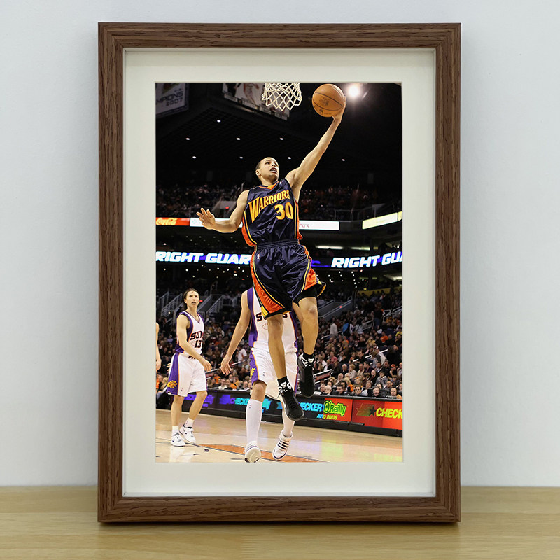新秀库里相框挂画摆台装饰画NBA球星curry纪念海报照片送朋友礼物